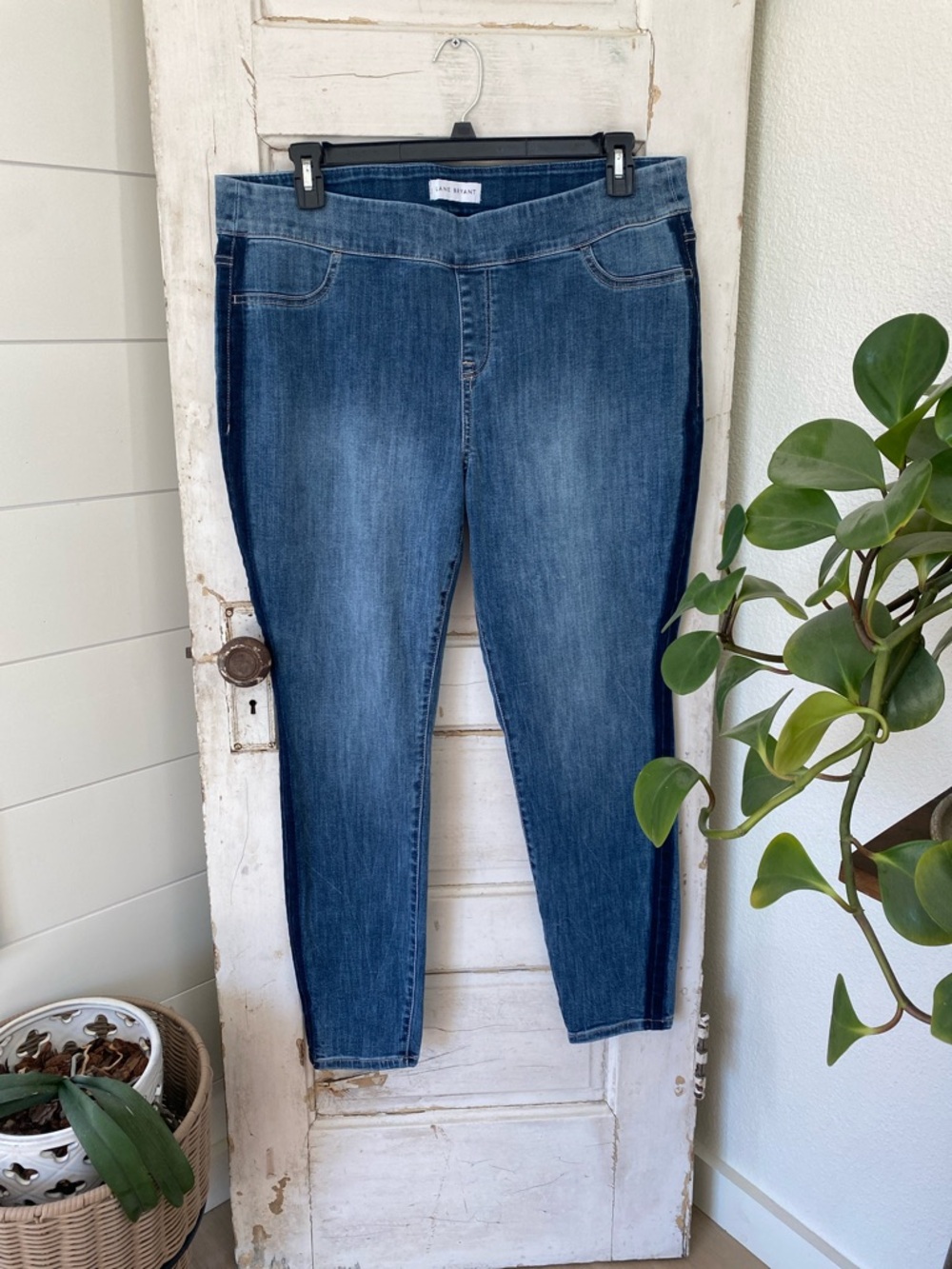 Lane Bryant Two-Tone Blue Pull-On Jeggings